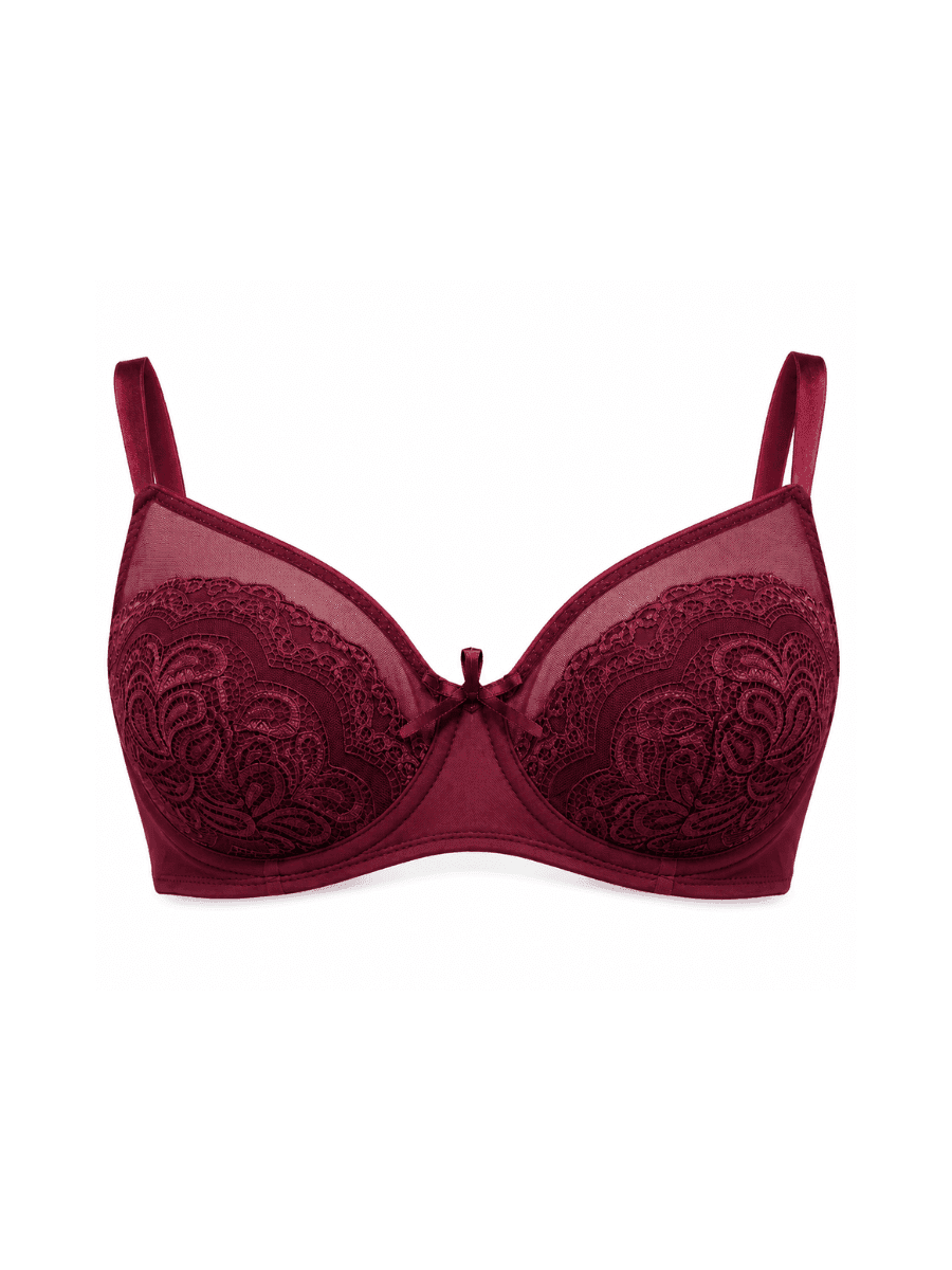 Bordo Dantel Şıklığı Soft Sütyen Takımı
